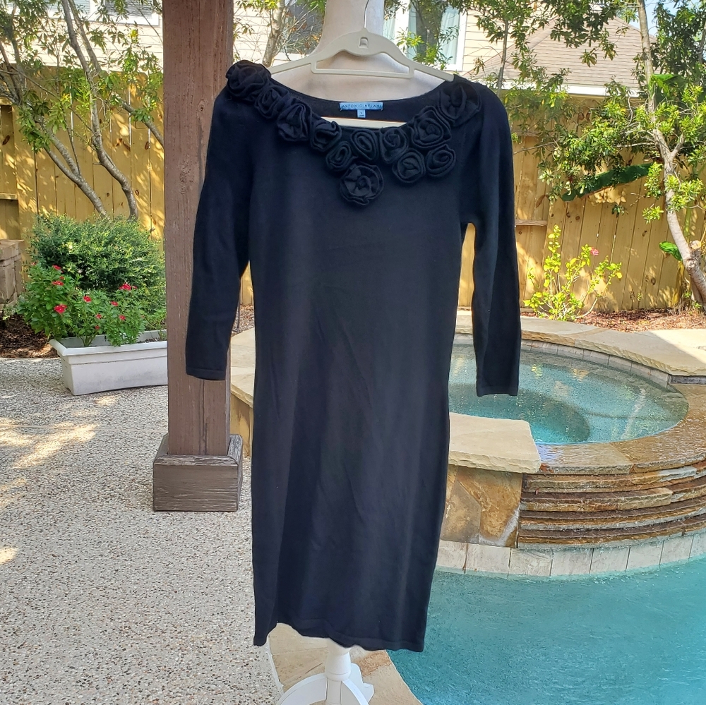 Antonio Melani 100% merino wool black dress , S